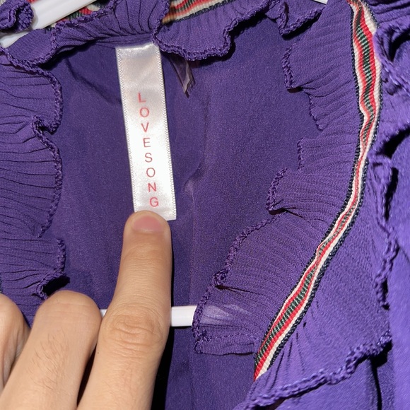 Purple short sleeve dress shirt for women - Picture 2 of 2